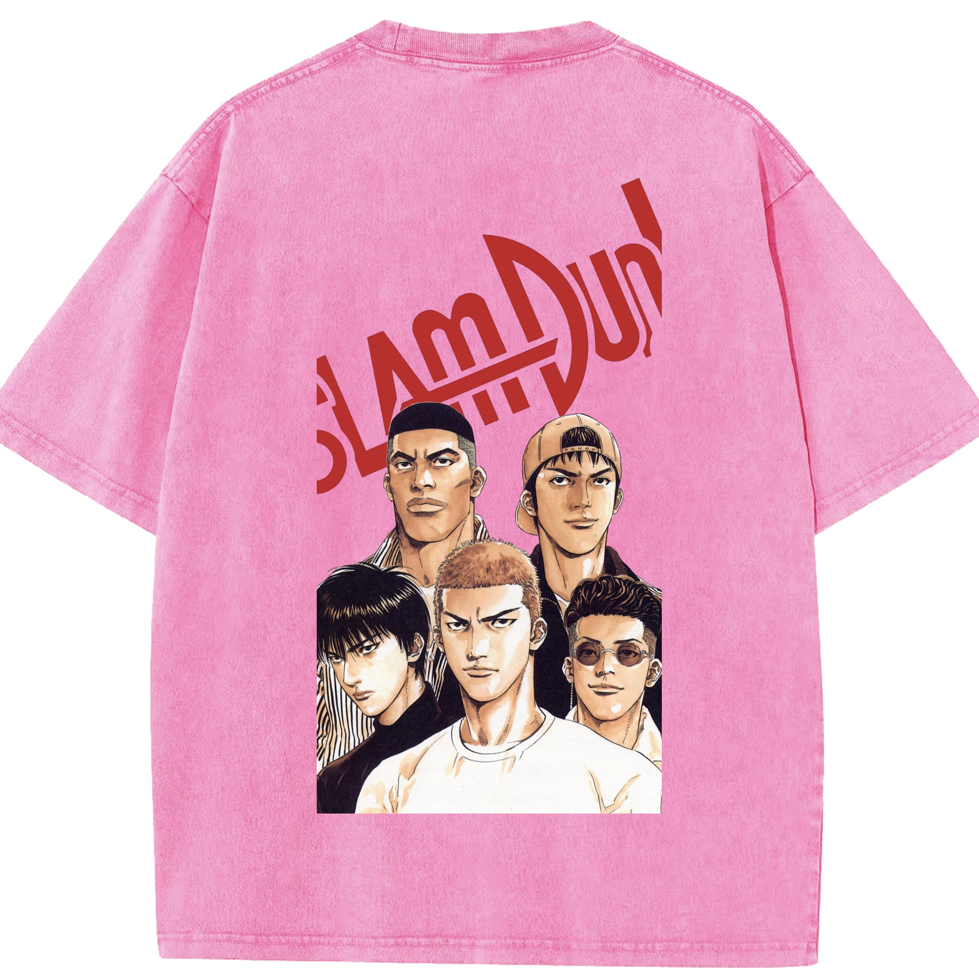 SLAM DUNK／スラムダンク 綿100% ヴィンテージ風 半袖Tシャツ（背面プリント）